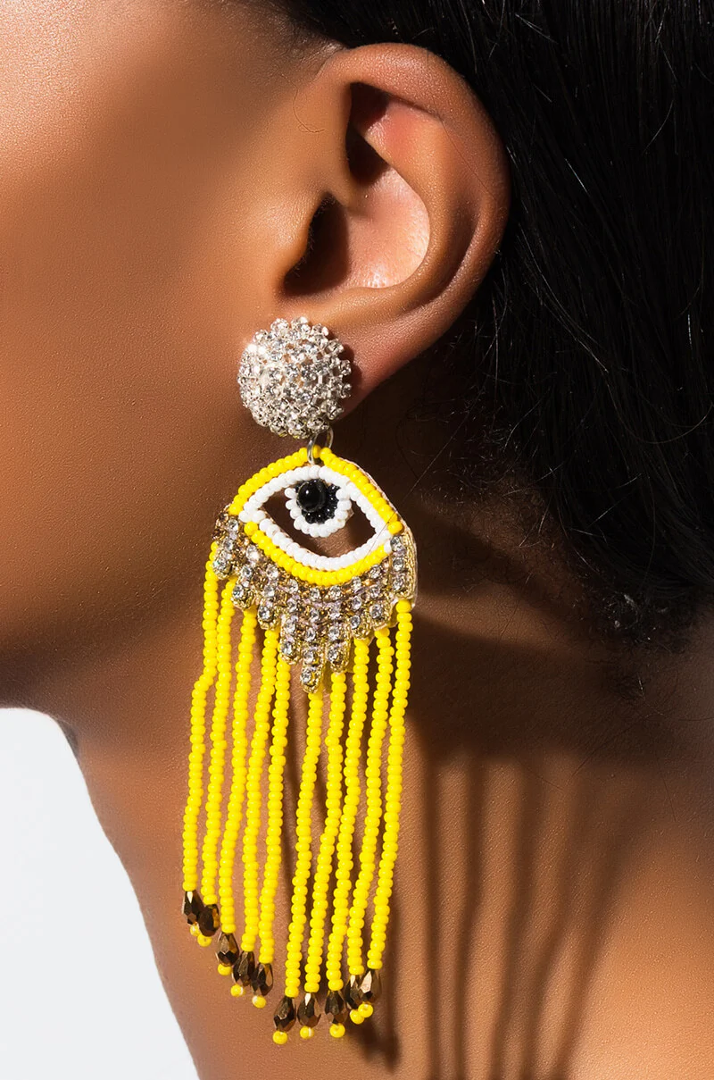 TALK TO THE HAND FRINGE EARRING