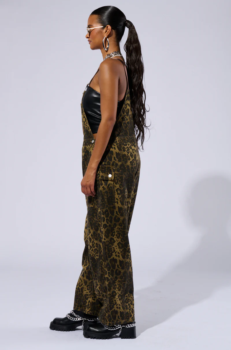 TALLY LEOPARD PRINT OVERALLS - Image 3