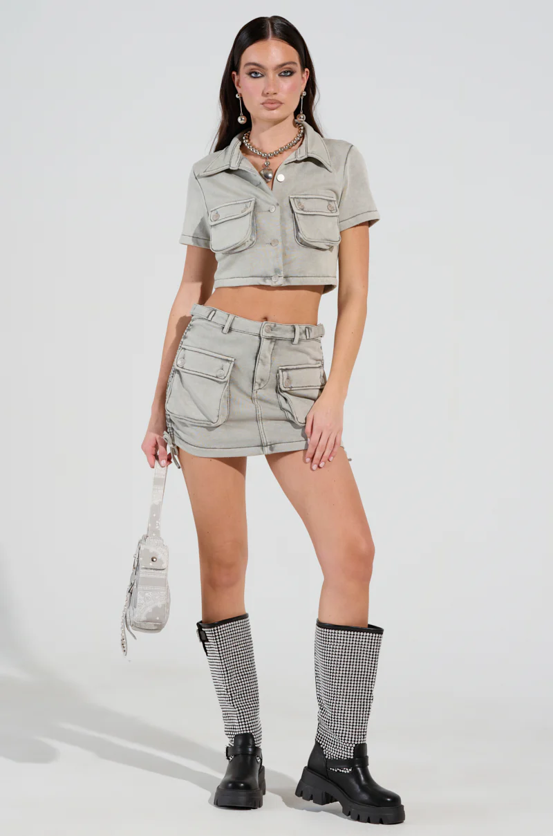 TATIANA MINERAL WASHED MINI SKIRT - Image 5