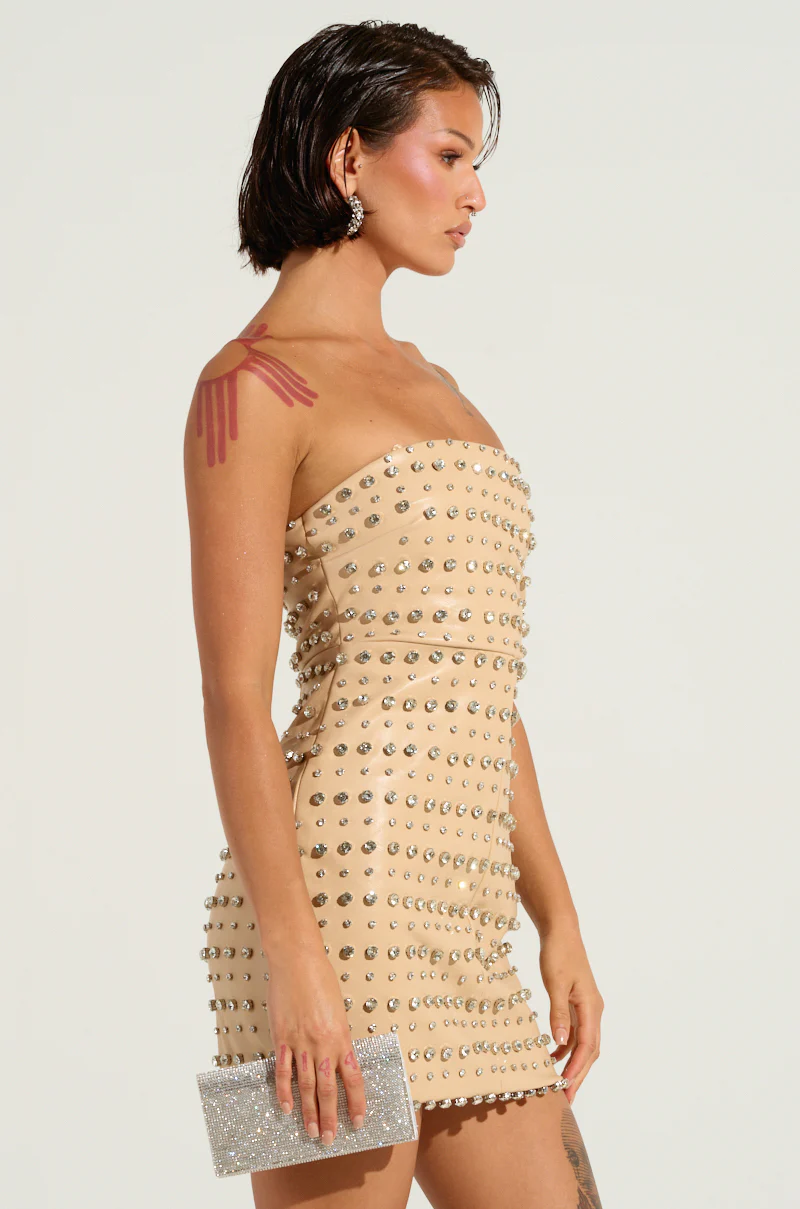 TELL ME ABOUT IT STUD PU MINI DRESS - Image 3