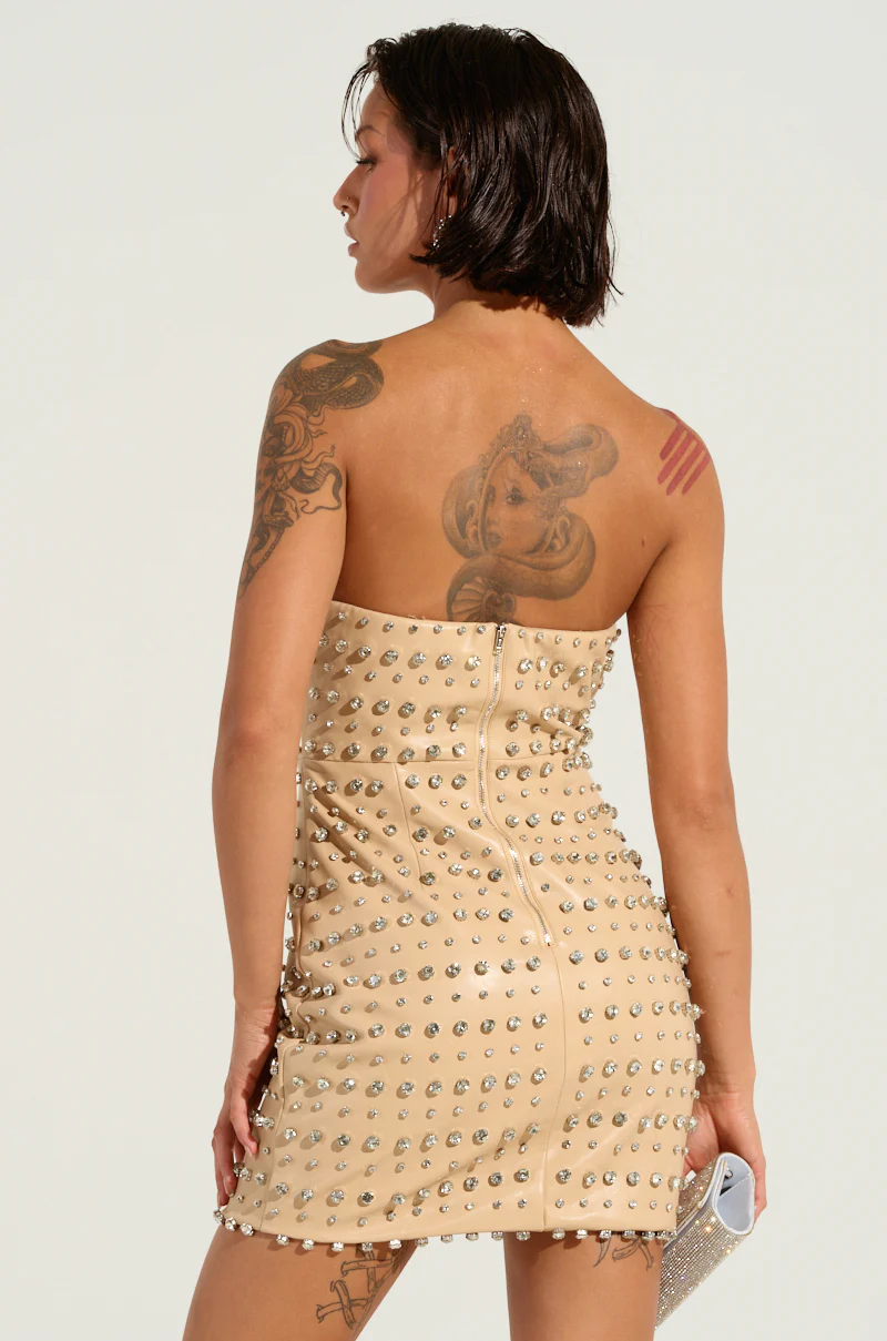 TELL ME ABOUT IT STUD PU MINI DRESS - Image 4