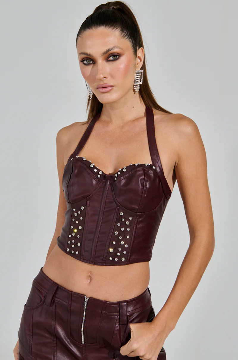 TEMPTATION'S BEST FRIEND CORSET IN BURGUNDY - Image 3