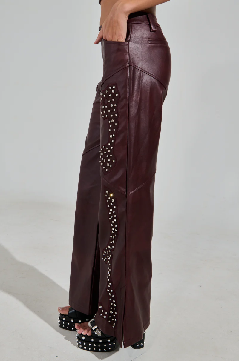 TEMPTATION'S BEST FRIEND PANT IN BURGUNDY - Image 4