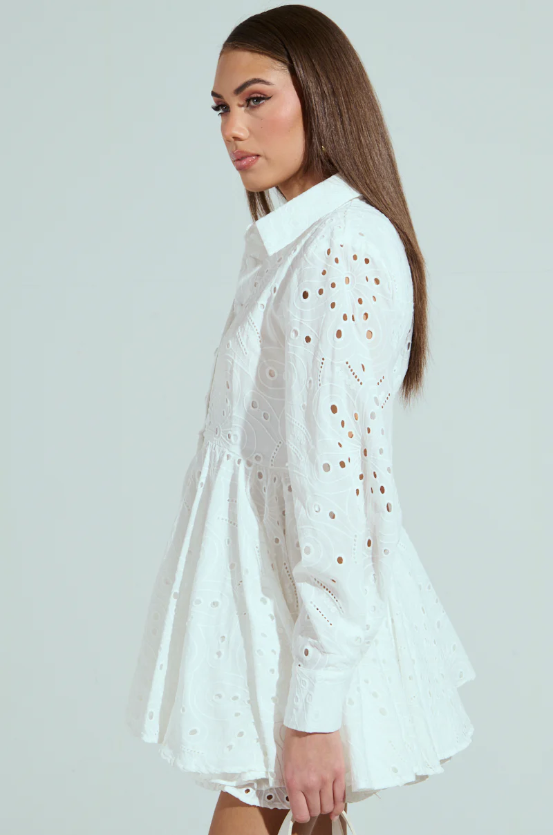 THE IT GIRL MINI DRESS IN EYELET - Image 4