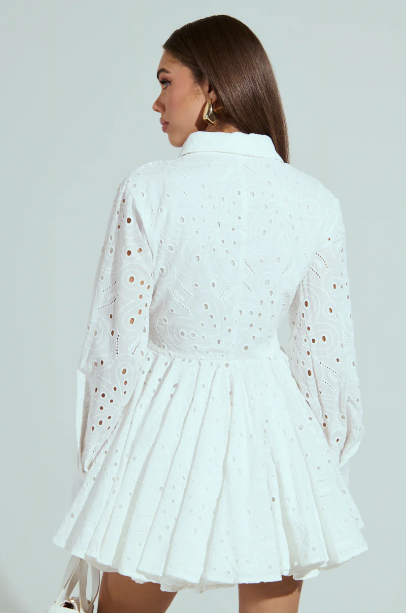 THE IT GIRL MINI DRESS IN EYELET - Image 5