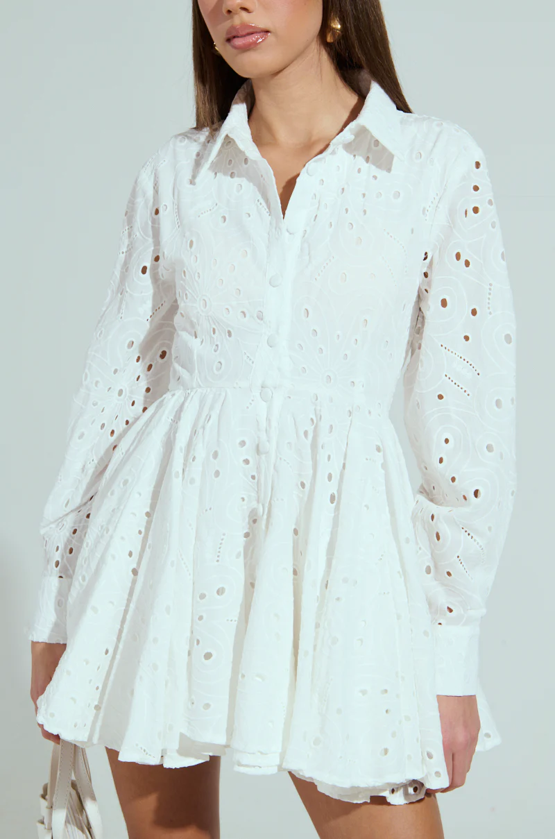 THE IT GIRL MINI DRESS IN EYELET - Image 7