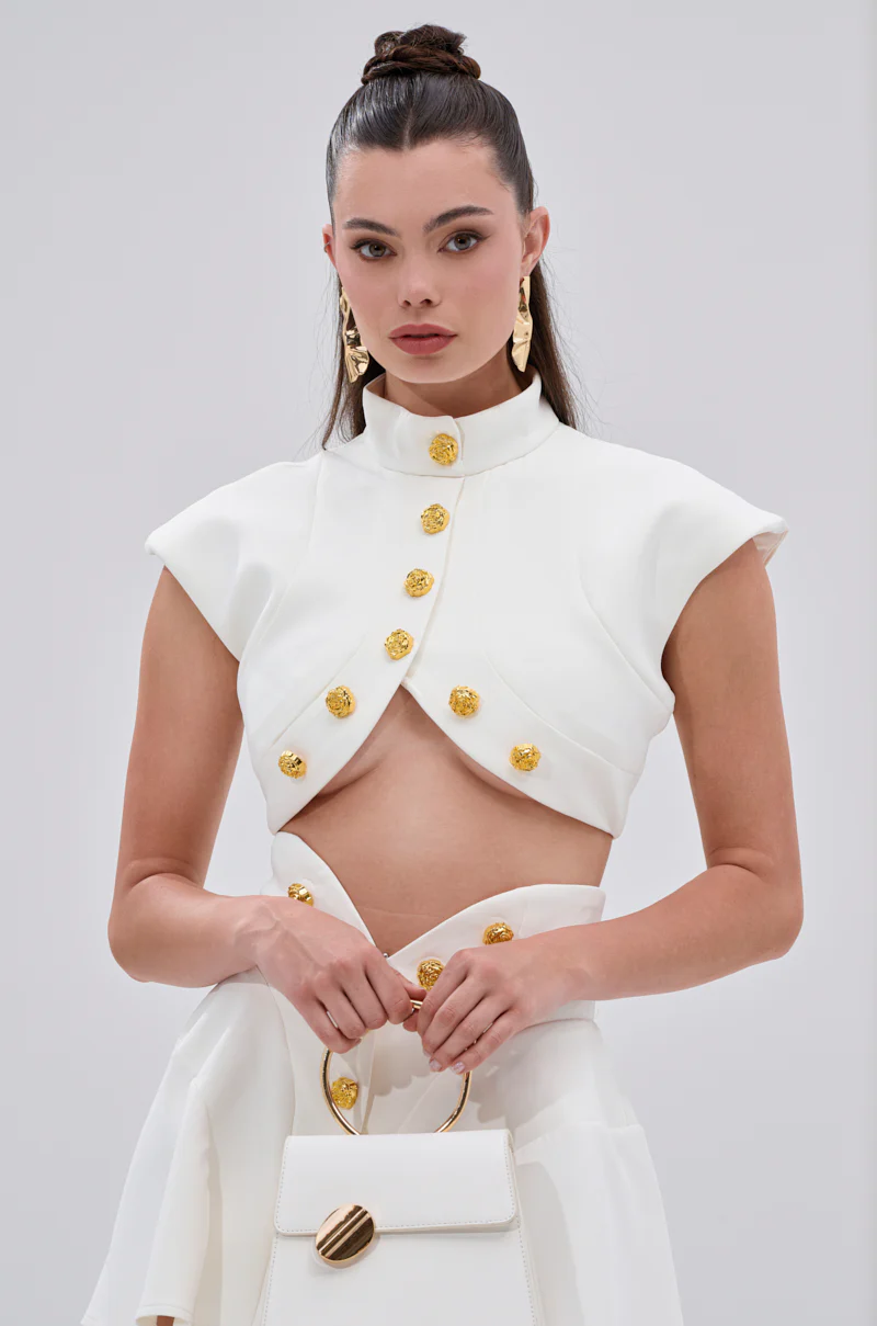 THINK ABOUT ME SLEEVELESS BLOUSE IN WHITE - Image 2