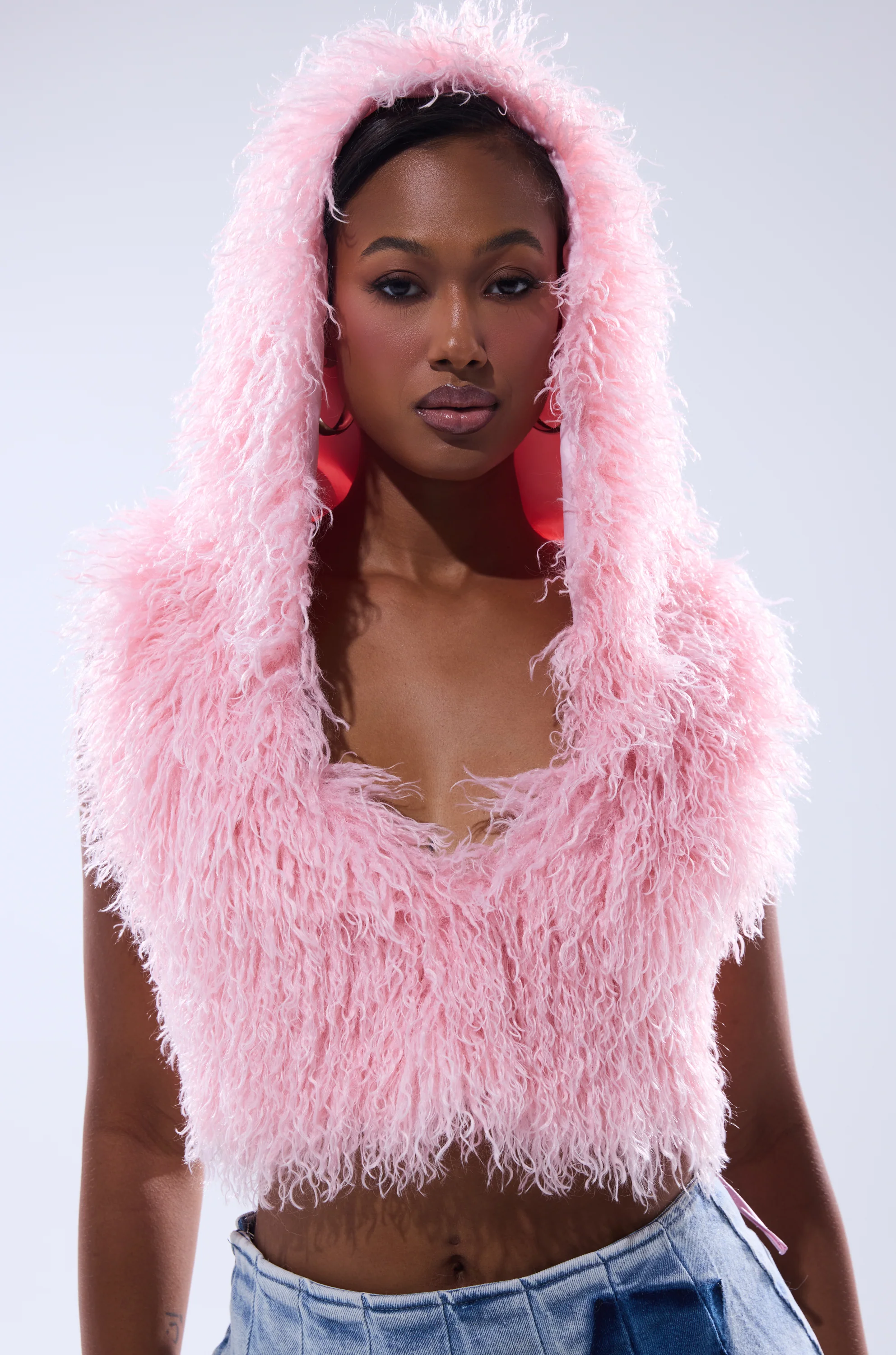 THINK ABOUT YOU ALL THE TIME FUR BLOUSE IN PINK - Image 3