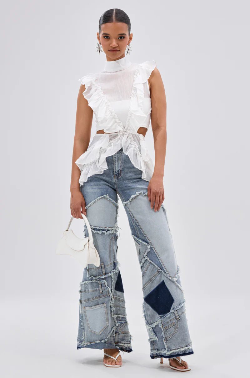 TIFFANY RUFFLE BLOUSE IN WHITE - Image 6