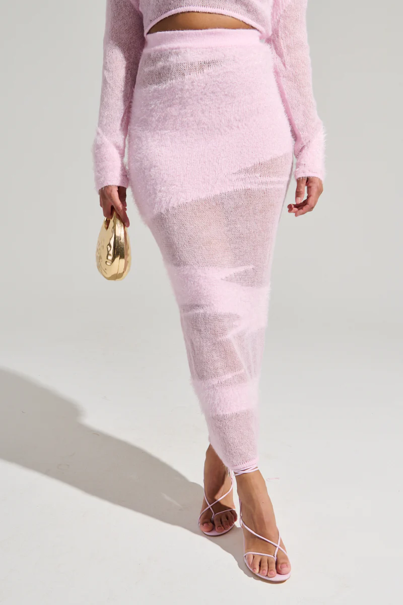TIME FLIES MAXI SKIRT IN LIGHT PINK - Image 2