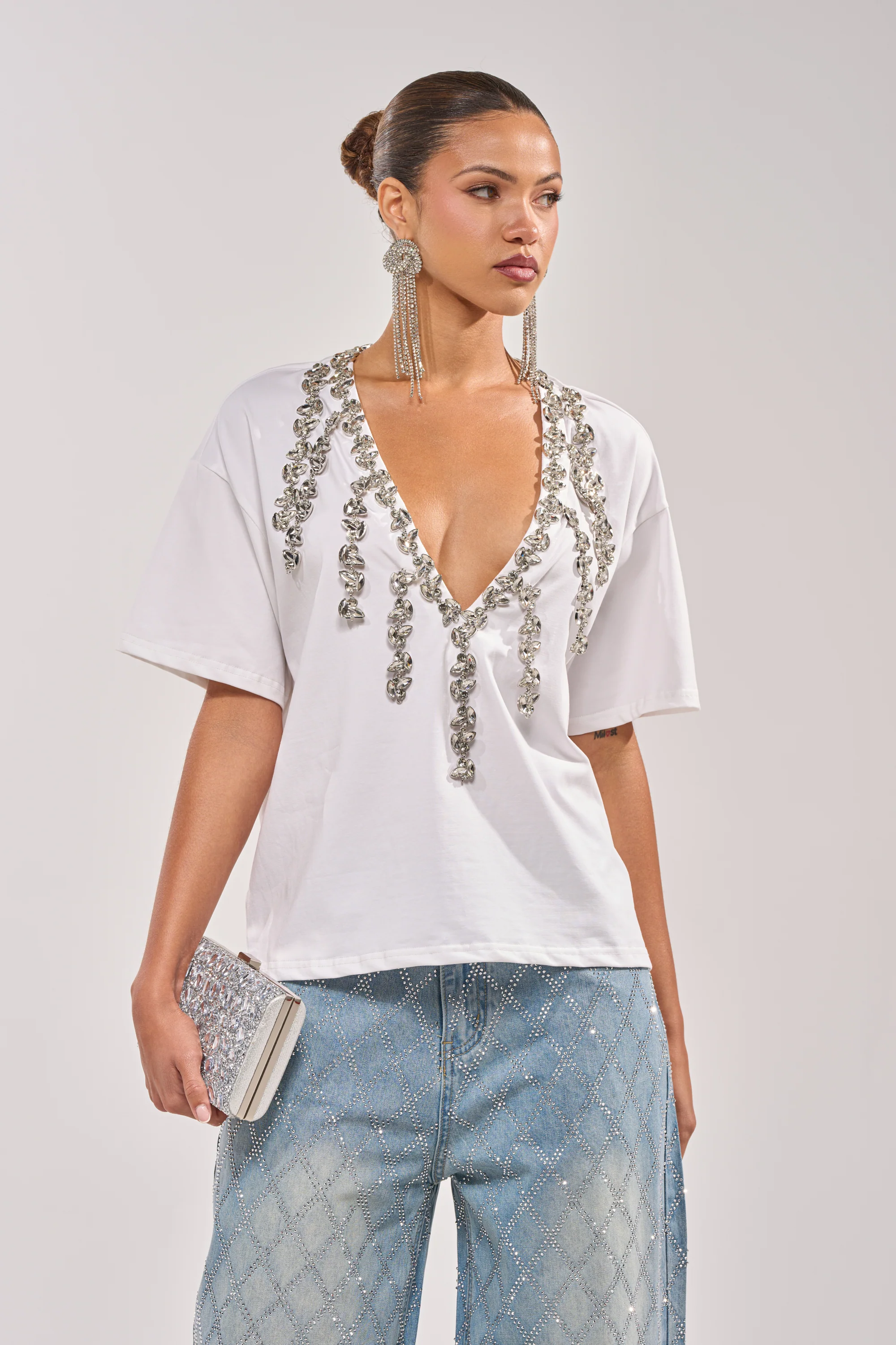 TOO DEEP RHINESTONE TEE - Image 4