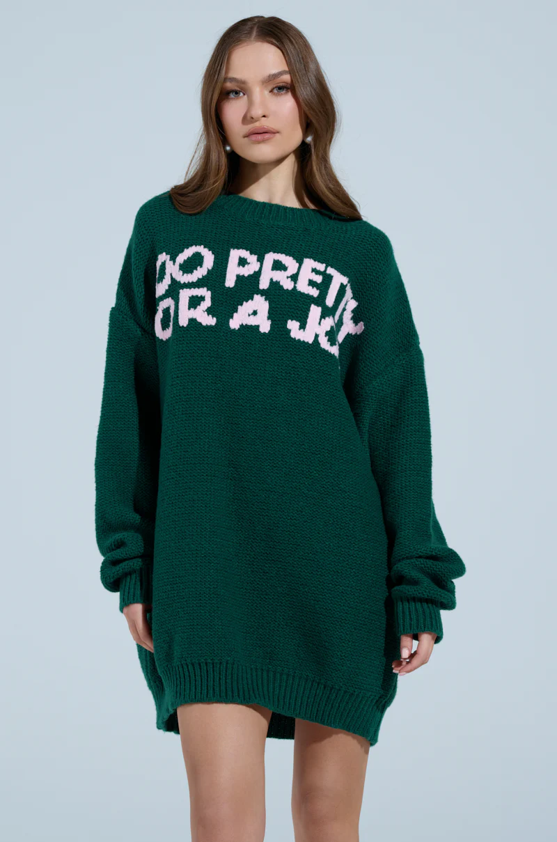 TOO PRETTY PRINTED SWEATER DRESS - Image 2