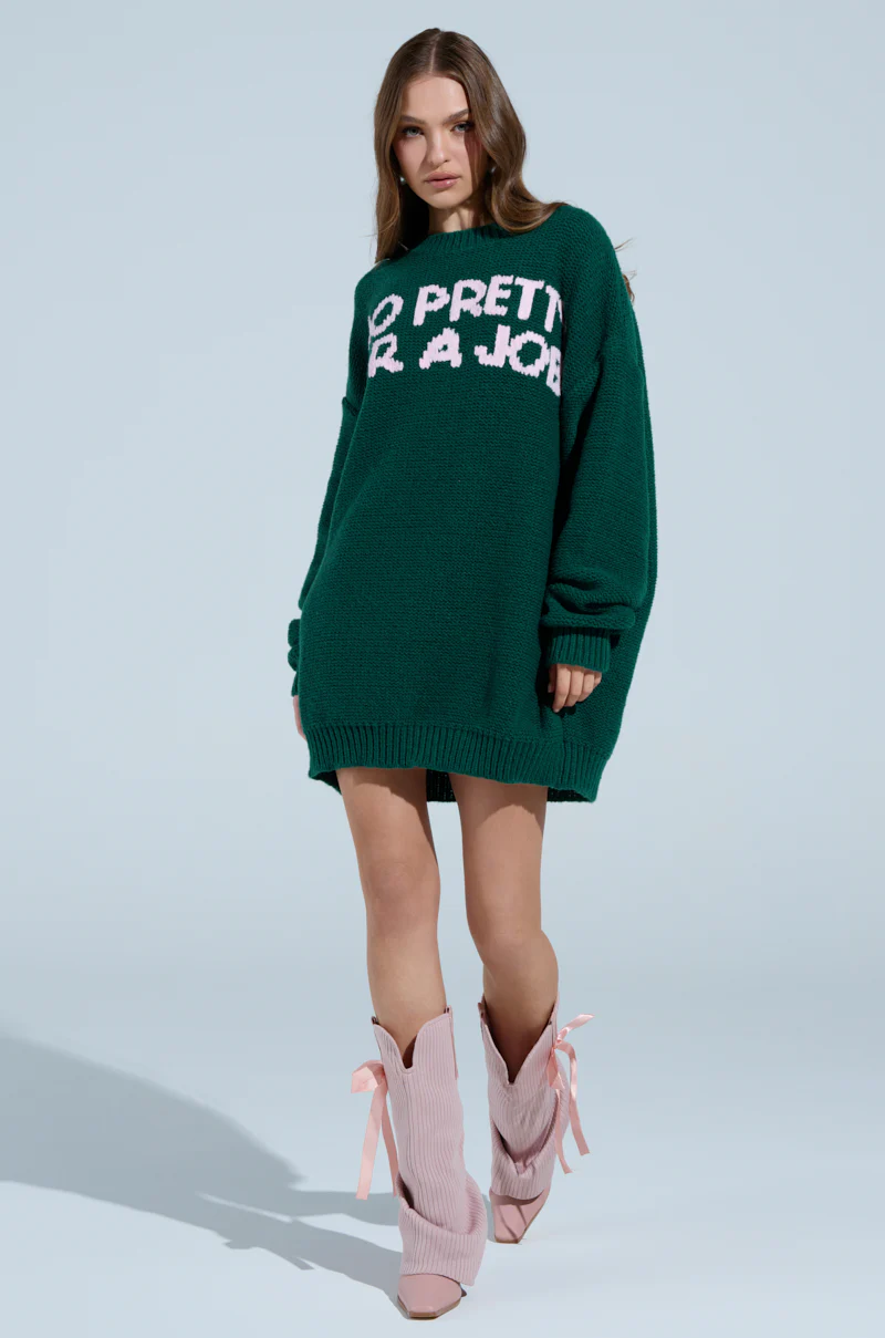 TOO PRETTY PRINTED SWEATER DRESS - Image 5
