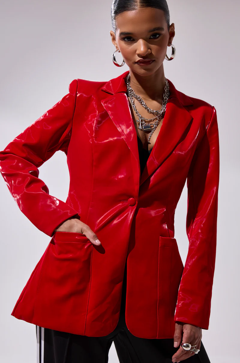 TOO SLICK LIQUID VELVET BLAZER - Image 11