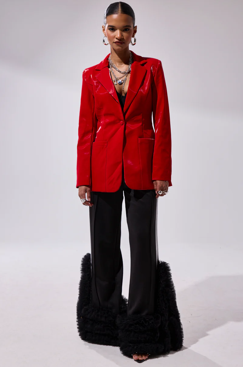 TOO SLICK LIQUID VELVET BLAZER - Image 12