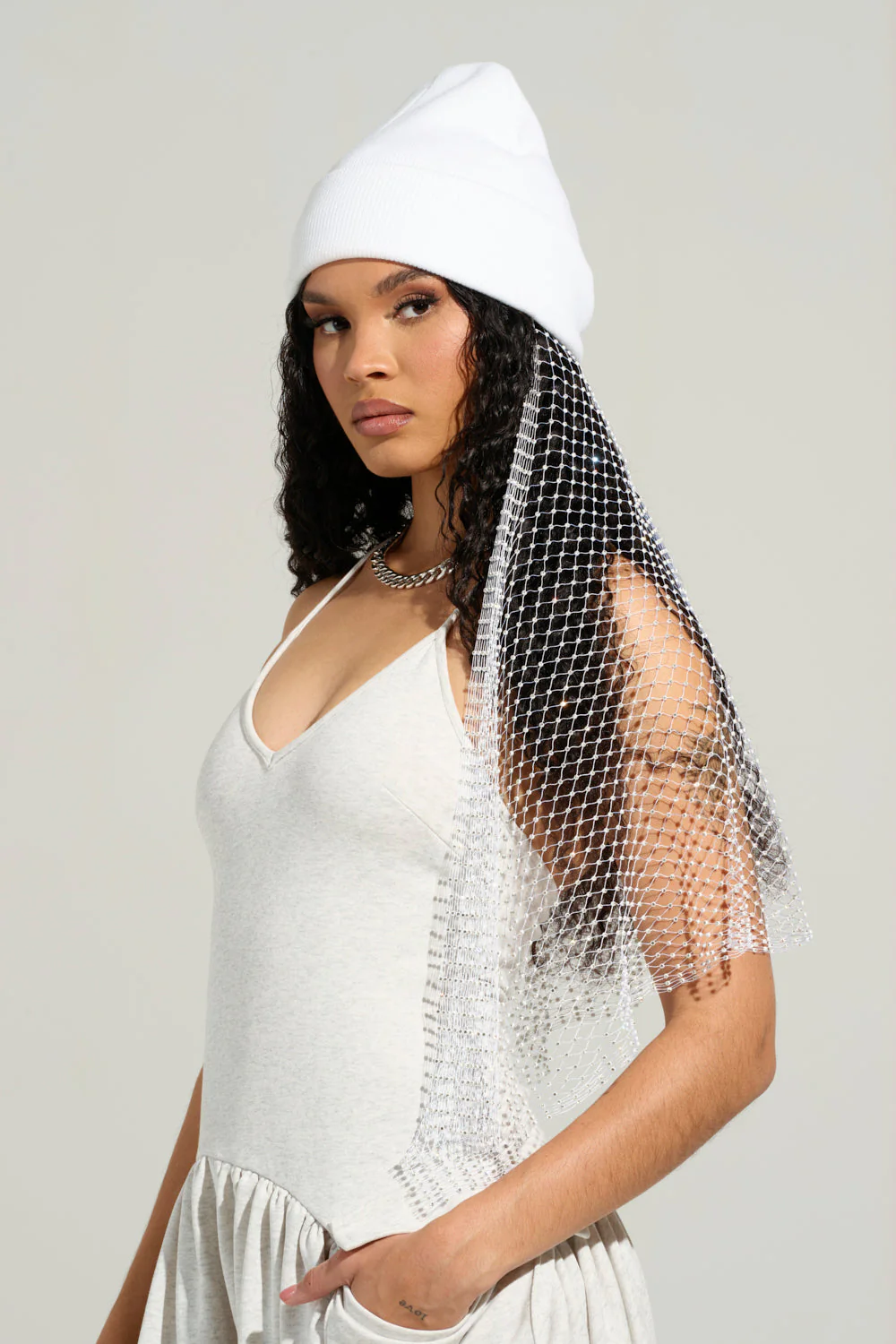 TRAIL OF RHINESTONES BEANIE - Image 2