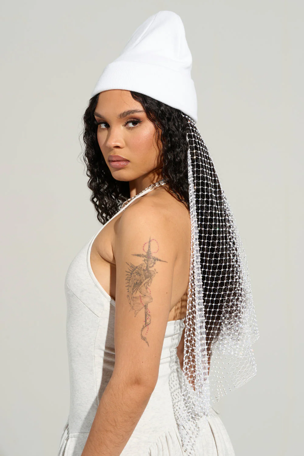 TRAIL OF RHINESTONES BEANIE - Image 3