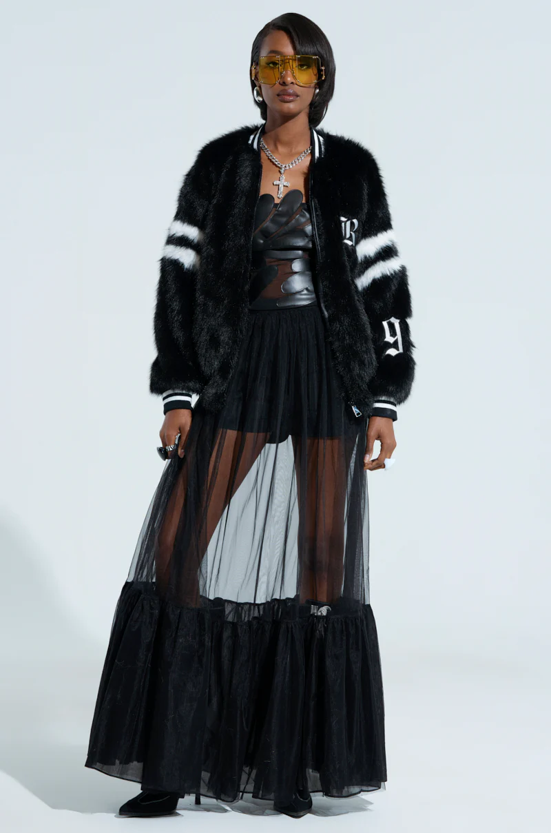 TRES CHIC FAUX FUR BOMBER - Image 8
