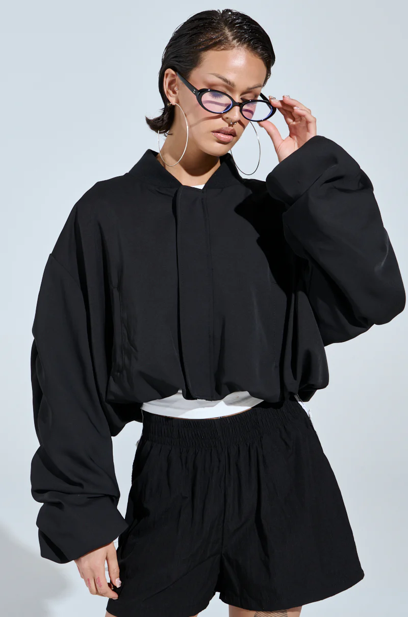 TREY RUCHED SLEEVE BOMBER - Image 3