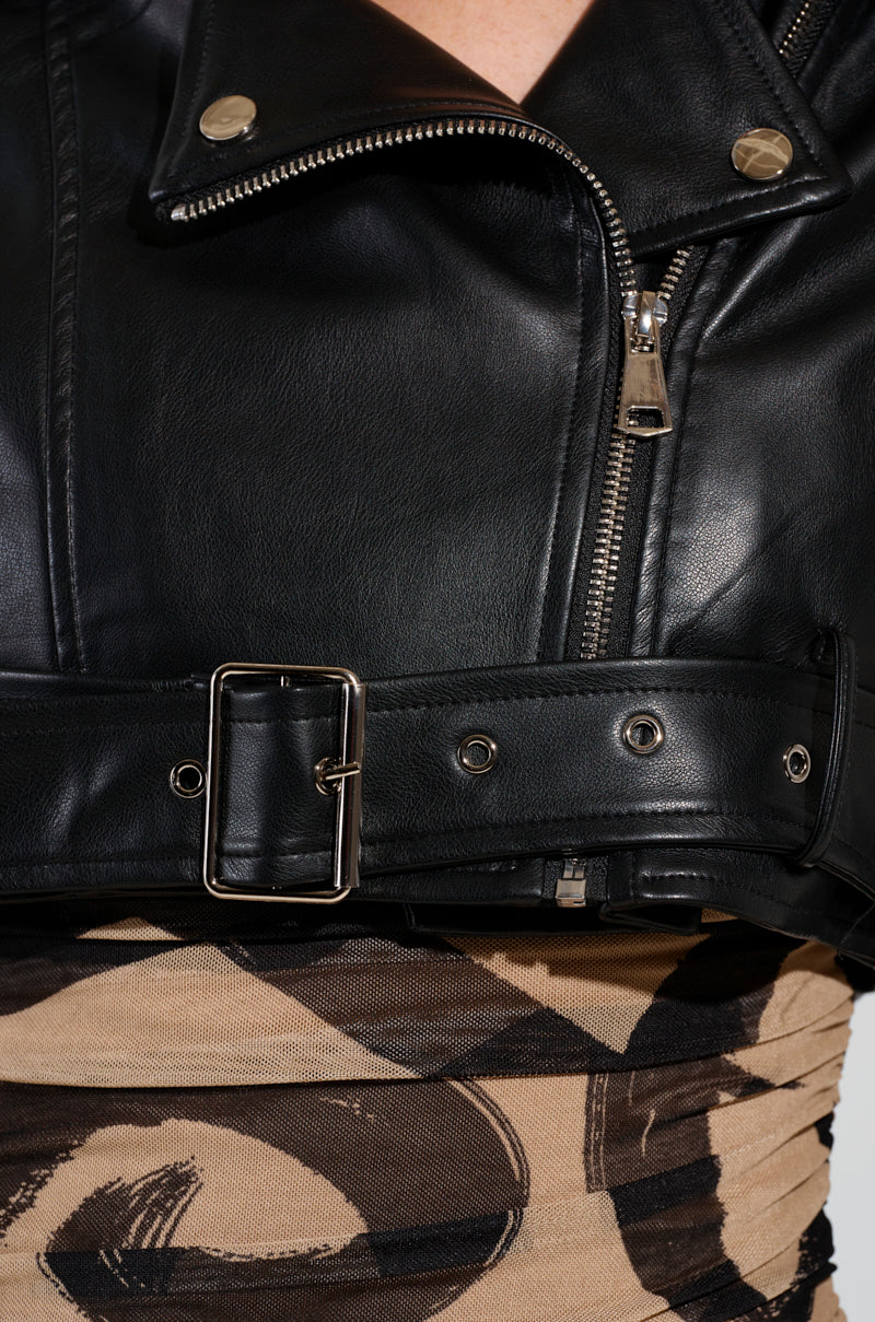 TRIO ESSENTIAL CROPPED MOTO IN BLACK - Image 6