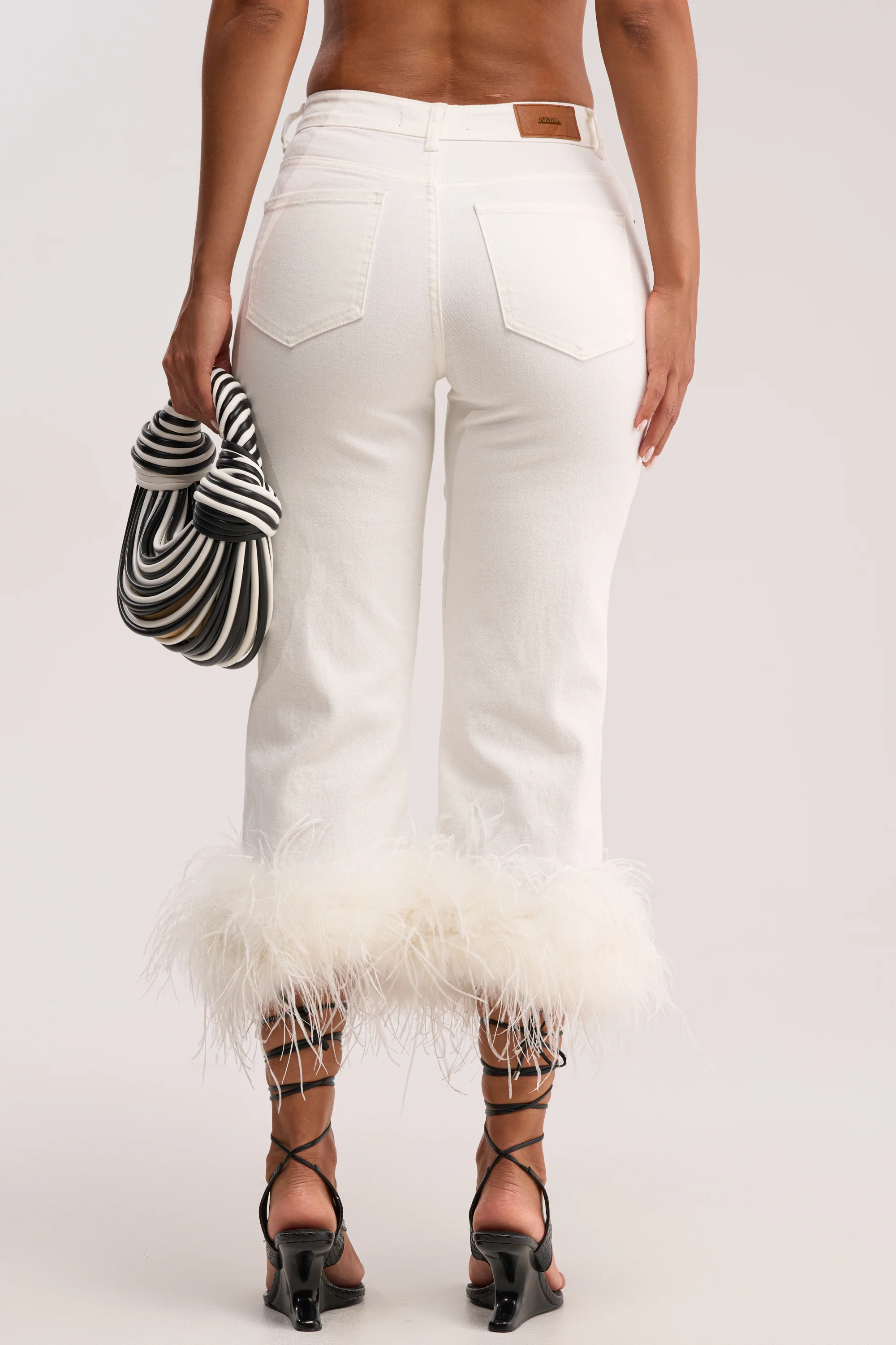 TRIPPY LIKE ME DENIM PANT WITH FEATHER - Image 5