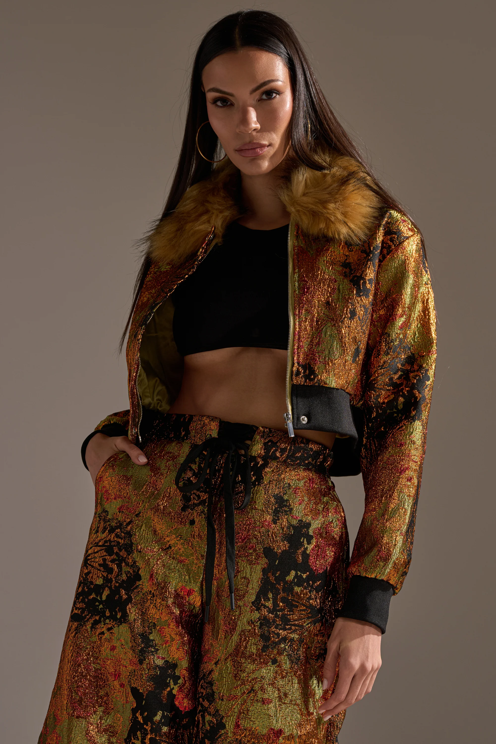 TWIN FLAME BROCADE BOMBER - Image 3