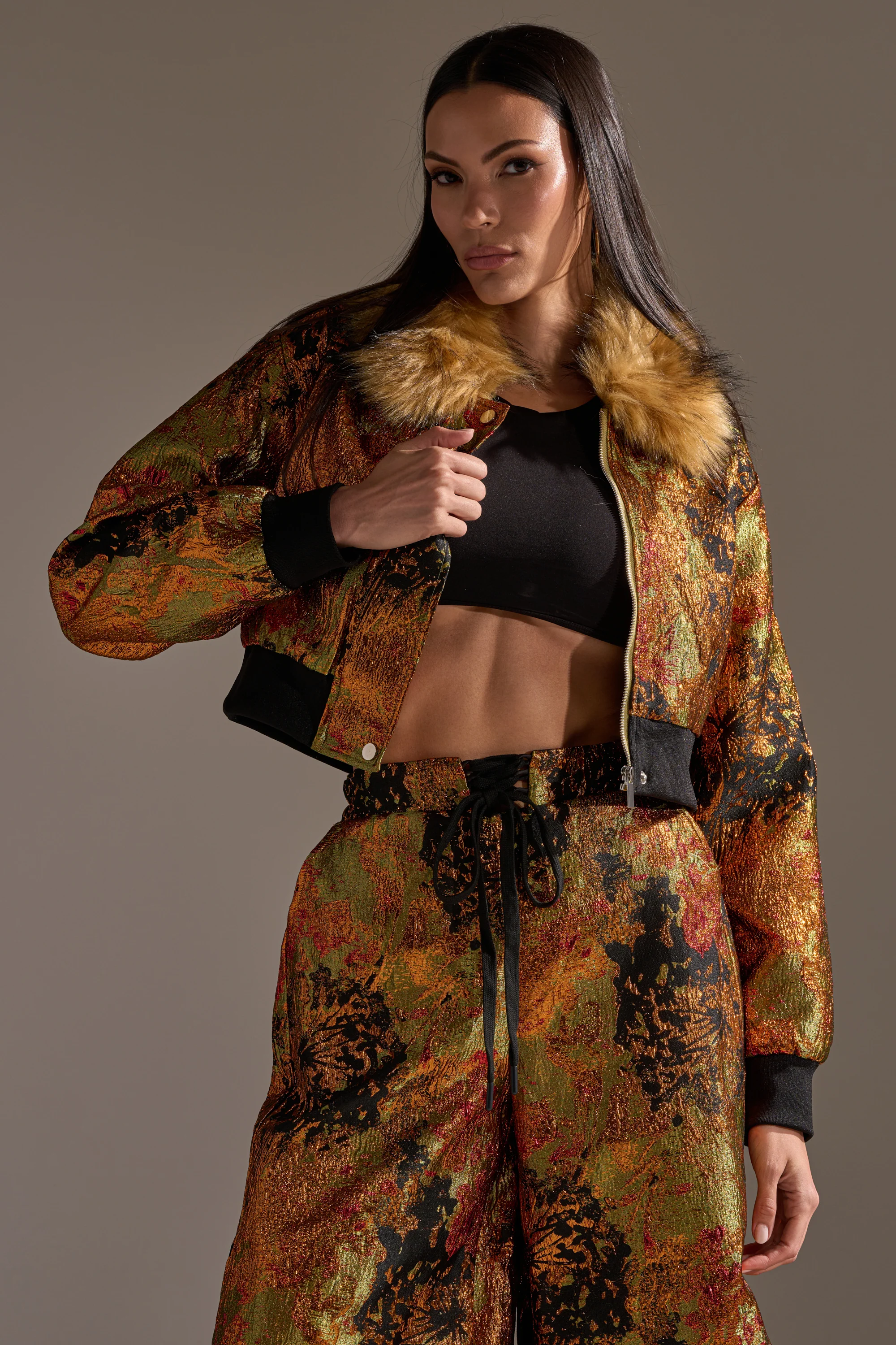 TWIN FLAME BROCADE BOMBER - Image 4