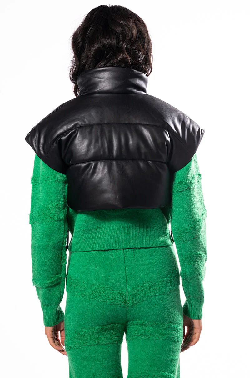 ULTRA CROP PU VEST WITH PULL STRINGS - Image 18