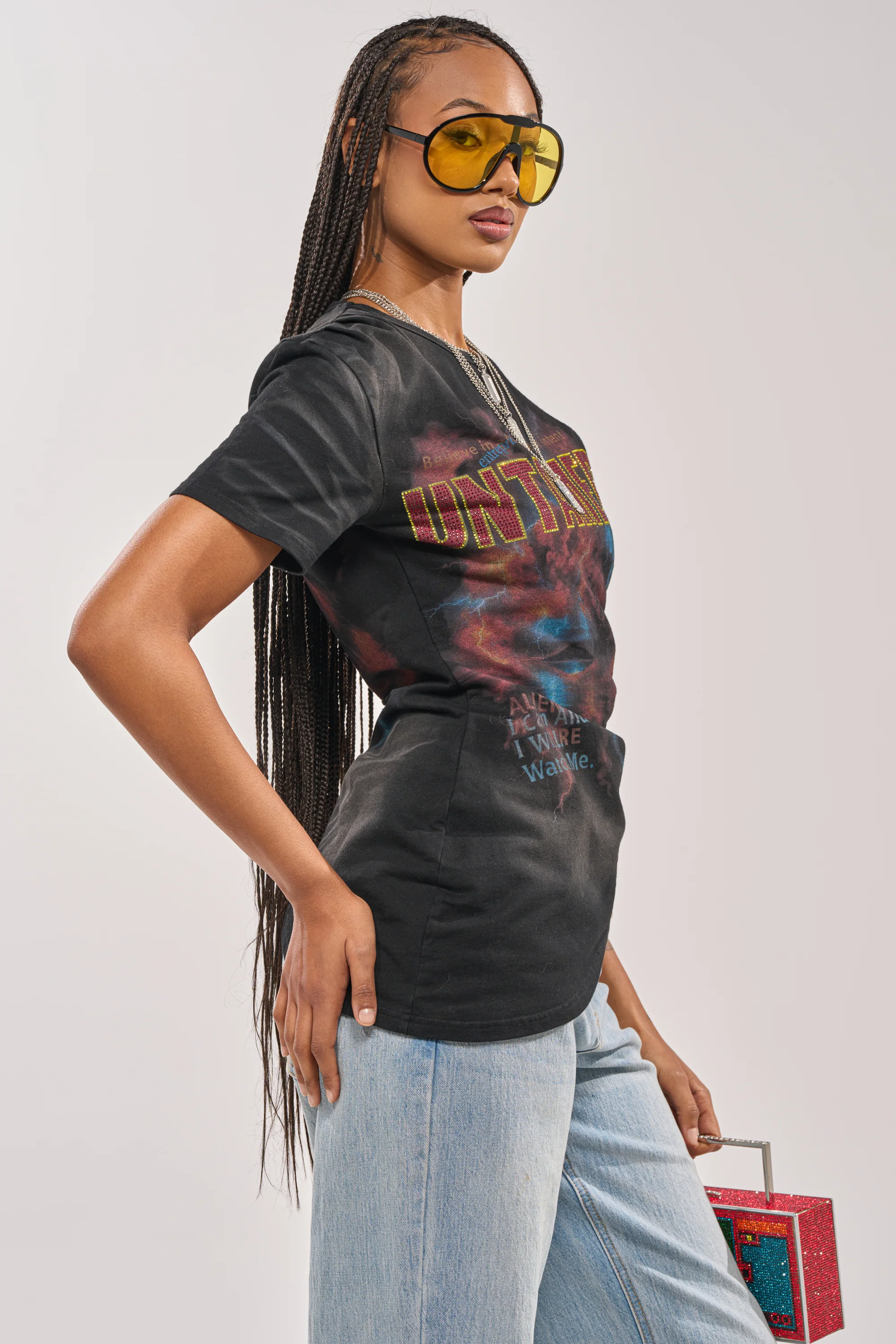 UNTAMED SINGLE SLEEVE ASYMMETRICAL TEE - Image 4