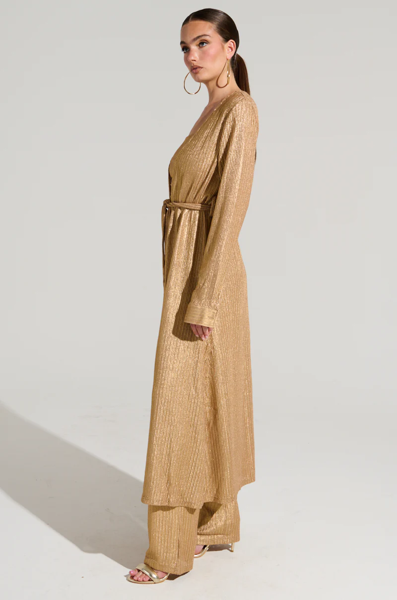 UP ALL NIGHT THINKING DUSTER IN GOLD - Image 4