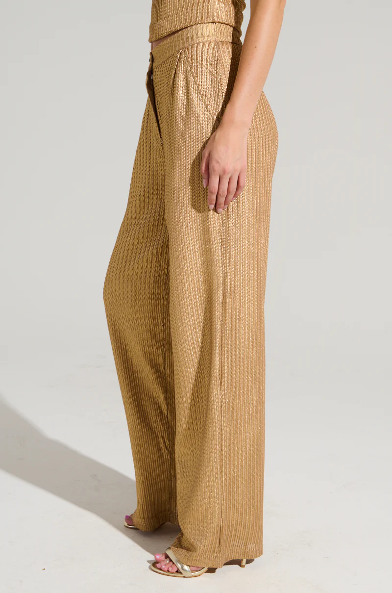 UP ALL NIGHT THINKING TROUSER IN GOLD - Image 4