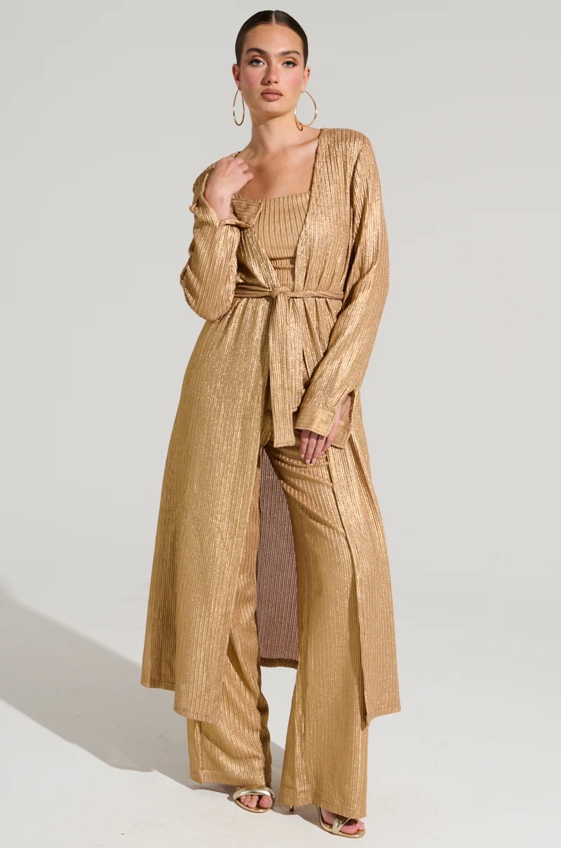 UP ALL NIGHT THINKING TROUSER IN GOLD - Image 7