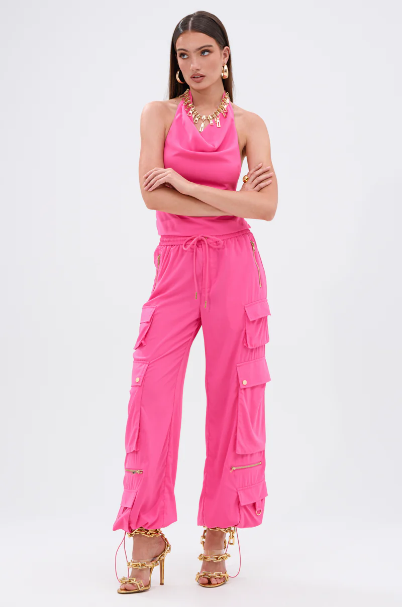 UP TO NO GOOD HALTER BLOUSE IN PINK - Image 8