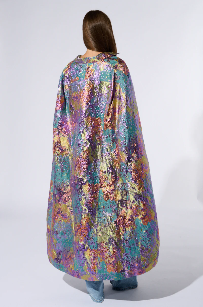 VERSAILLES HIGH LOW BROCADE CAPE - Image 6