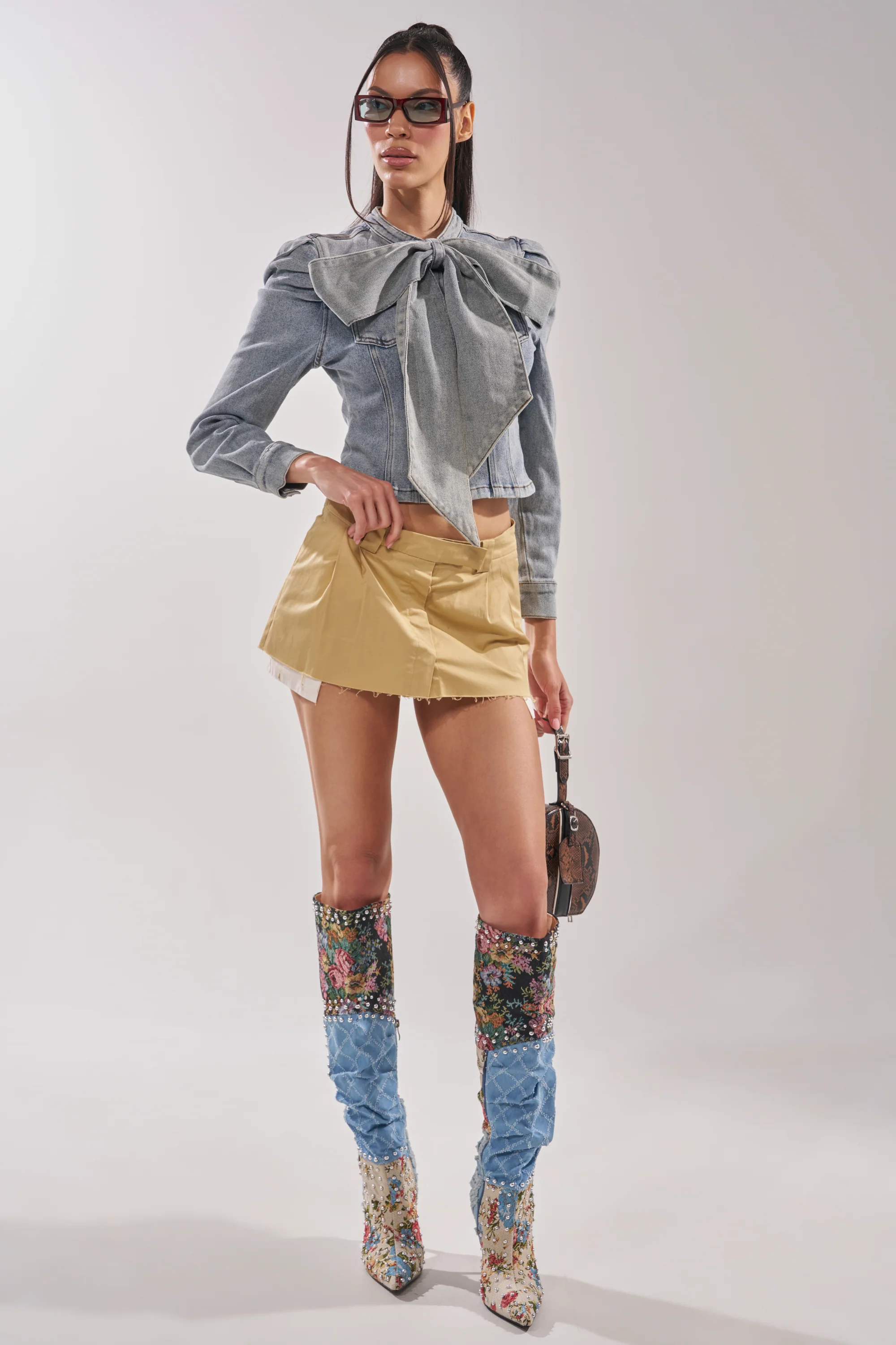 WAIT FOR U DENIM BOW BLOUSE TOP - Image 9