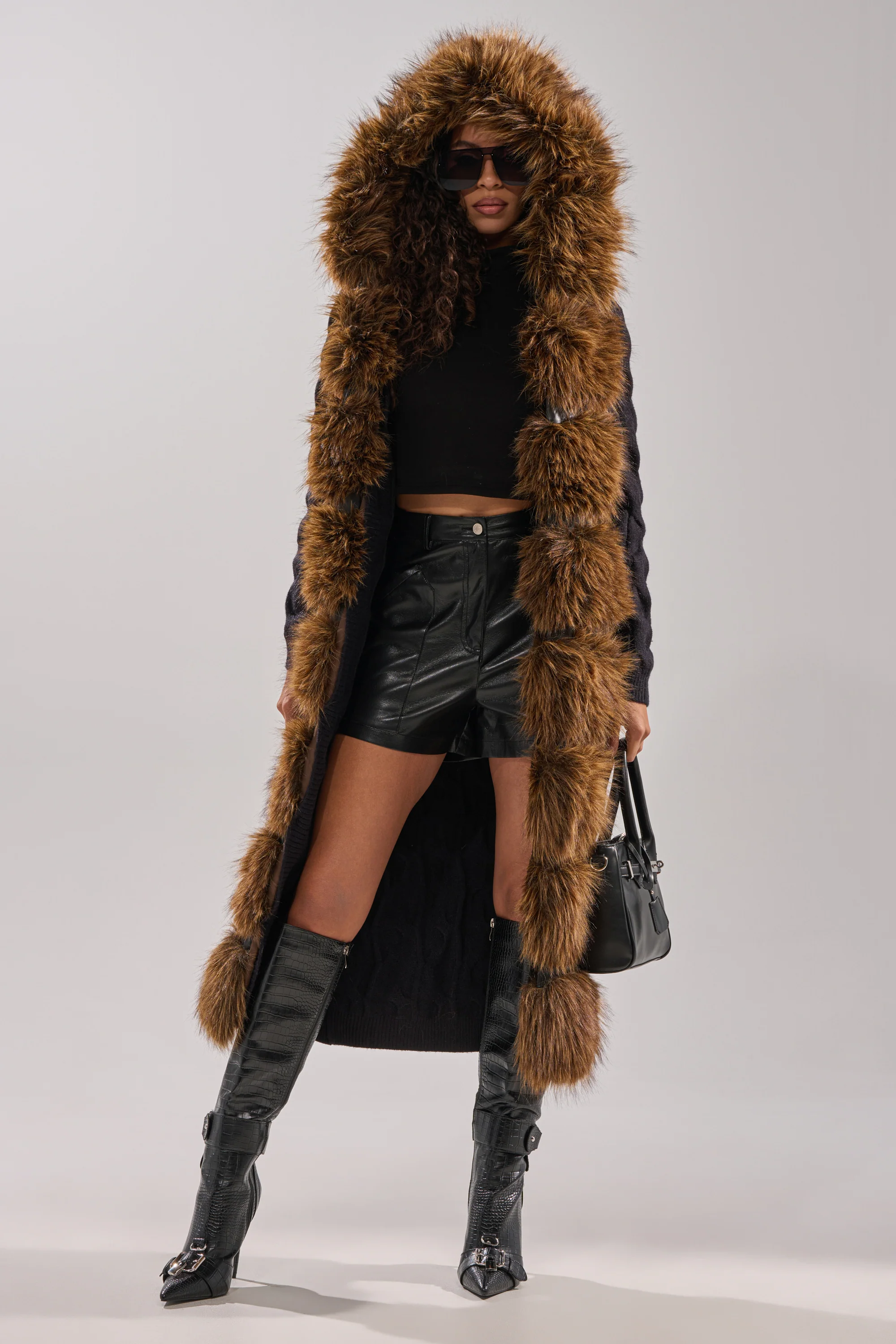 WARM ME UP LONG CARDIGAN WITH FUR - Image 10