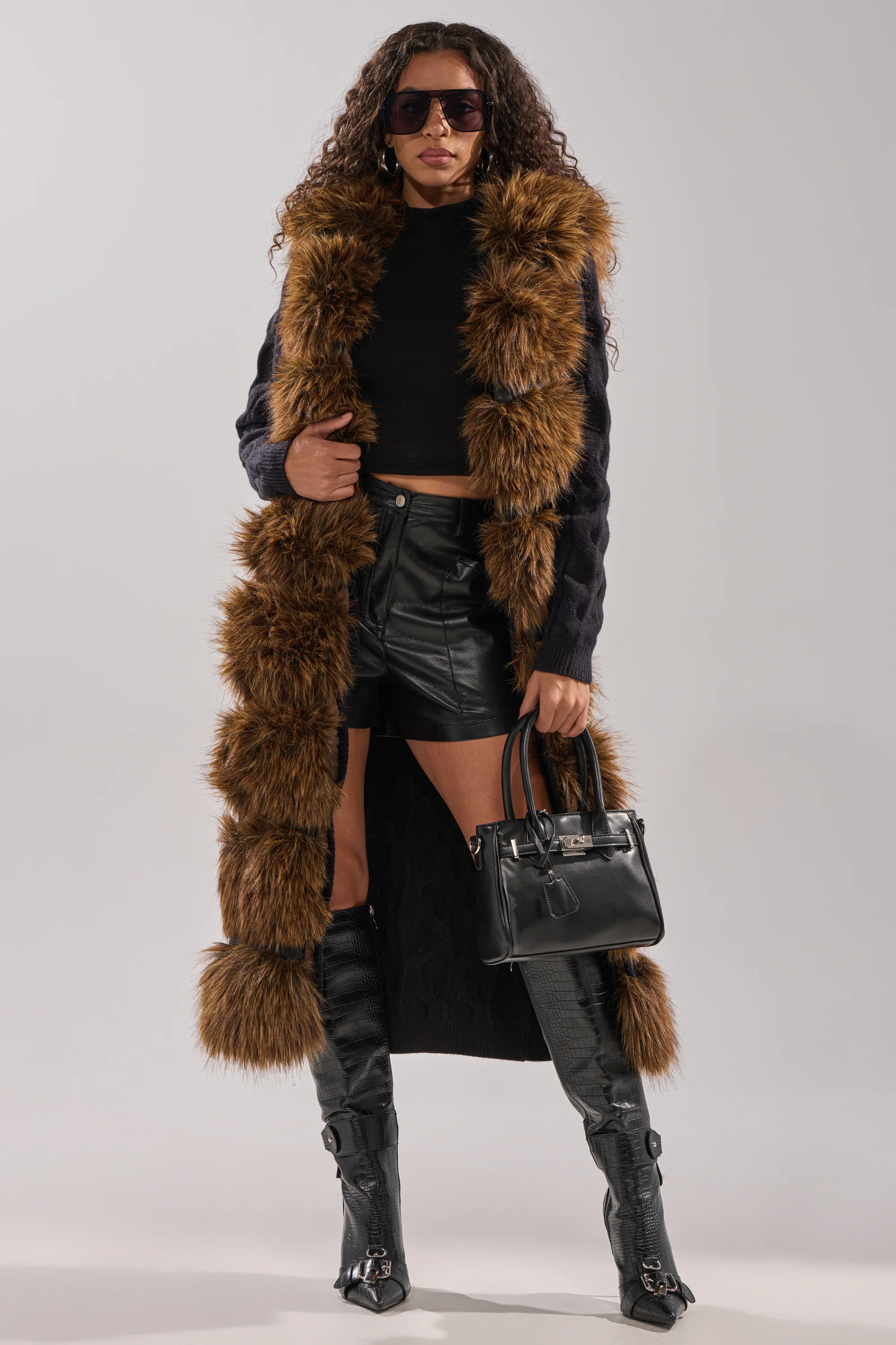 WARM ME UP LONG CARDIGAN WITH FUR - Image 2