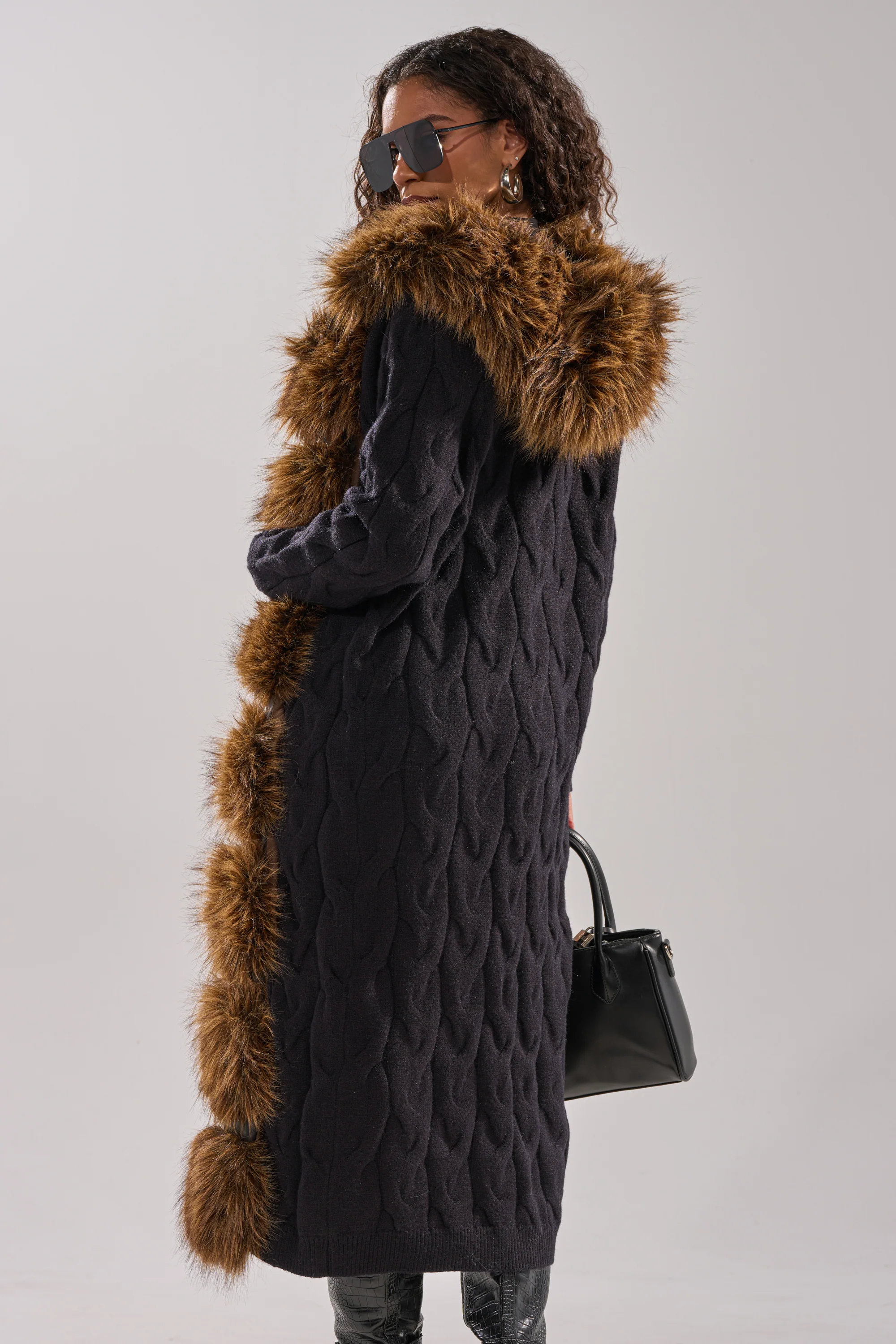 WARM ME UP LONG CARDIGAN WITH FUR - Image 8
