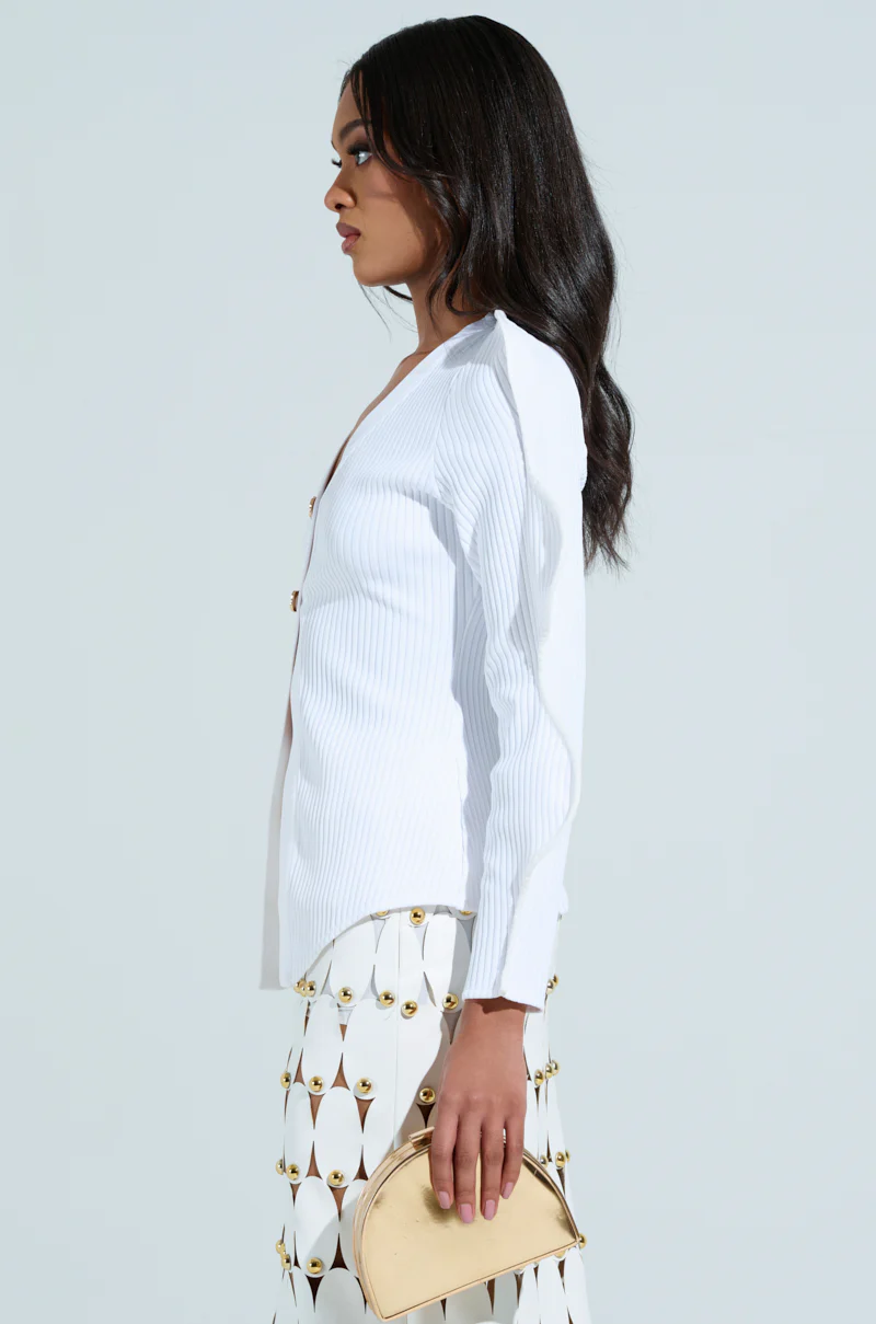 WAVY CARDIGAN IN WHITE - Image 3