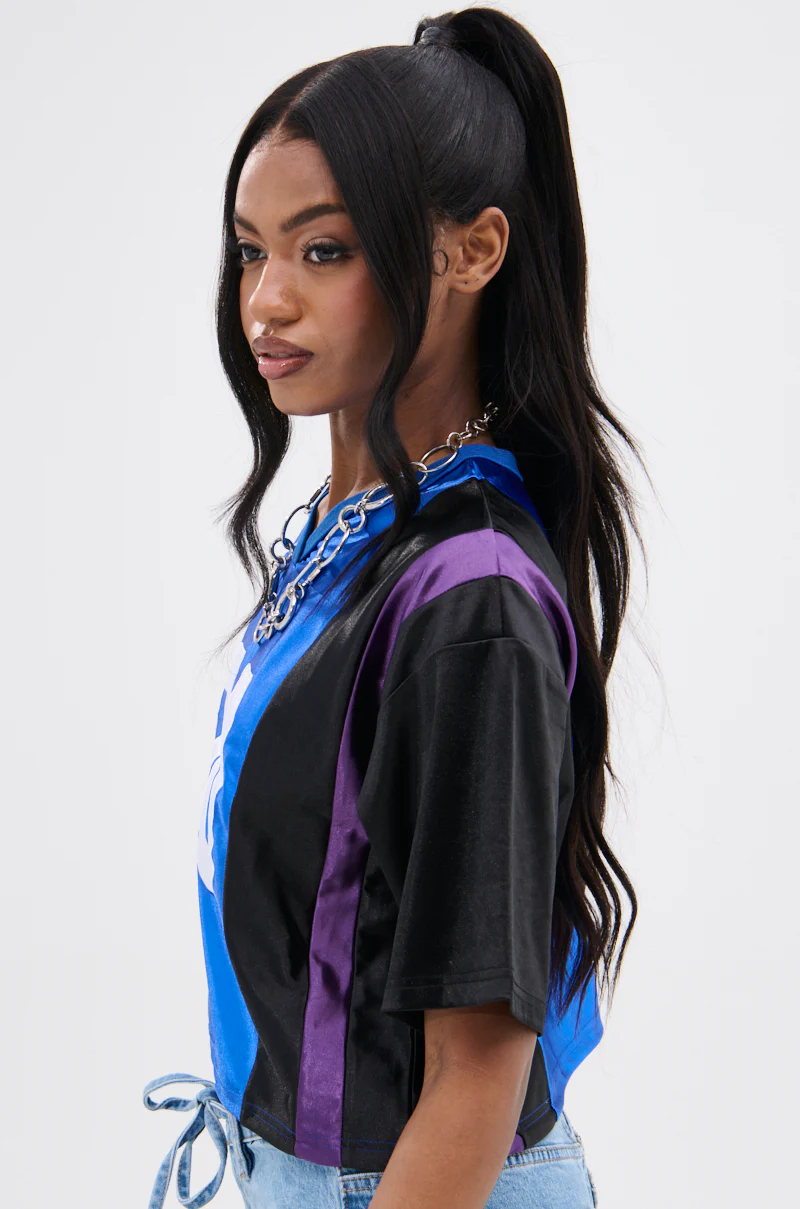 WHAT YOU WORKIN' WITH PATCHWORK JERSEY TOP - Image 5