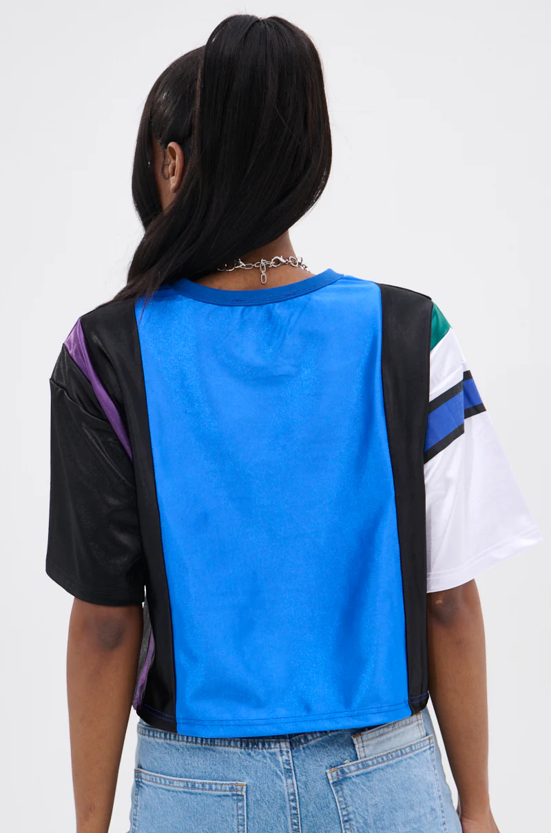 WHAT YOU WORKIN' WITH PATCHWORK JERSEY TOP - Image 7