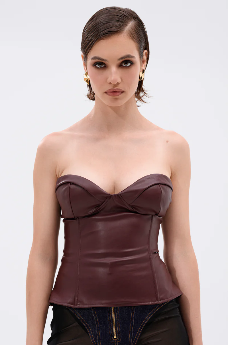 WHATEVER SHE WANT FAUX LEATHER CORSET - Image 3