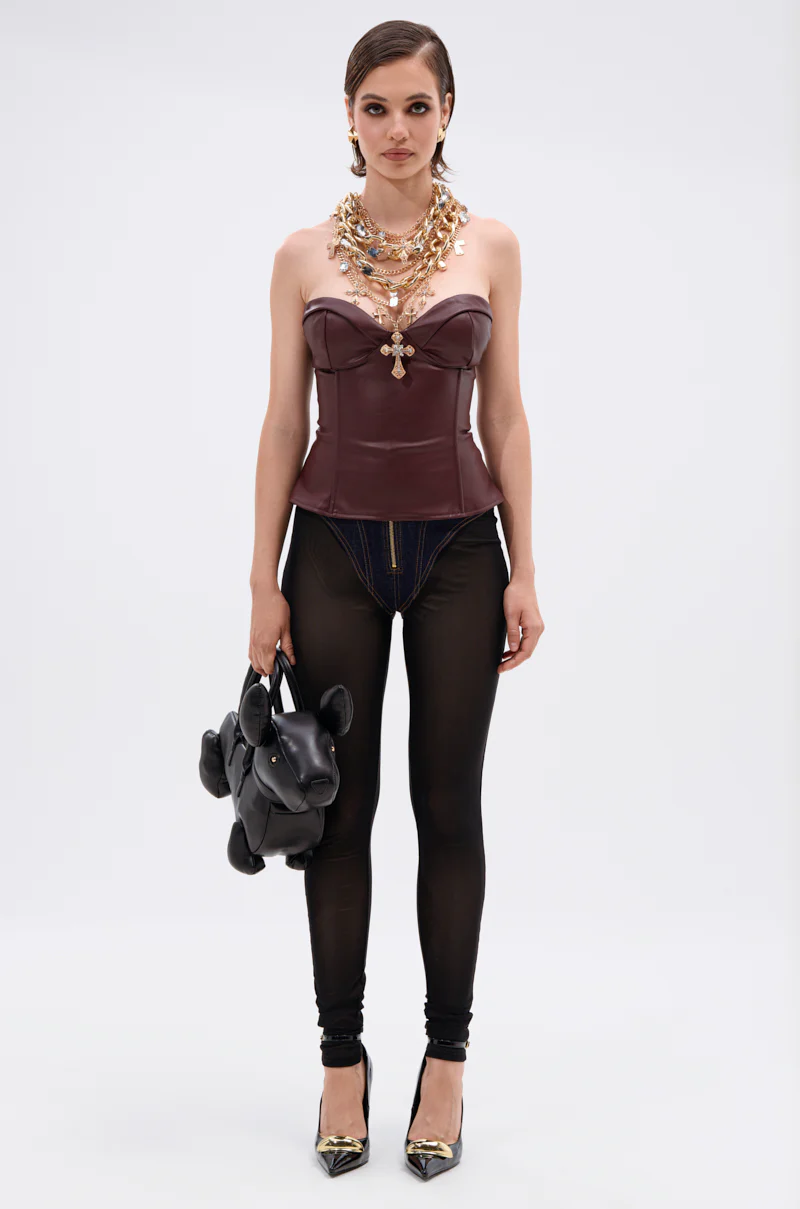 WHATEVER SHE WANT FAUX LEATHER CORSET - Image 6