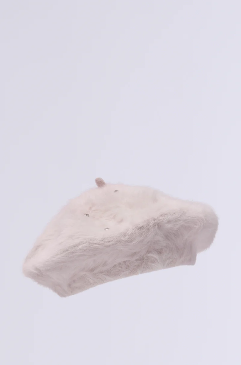 WHEN IN PARIS BLING FUZZY BERET - Image 5