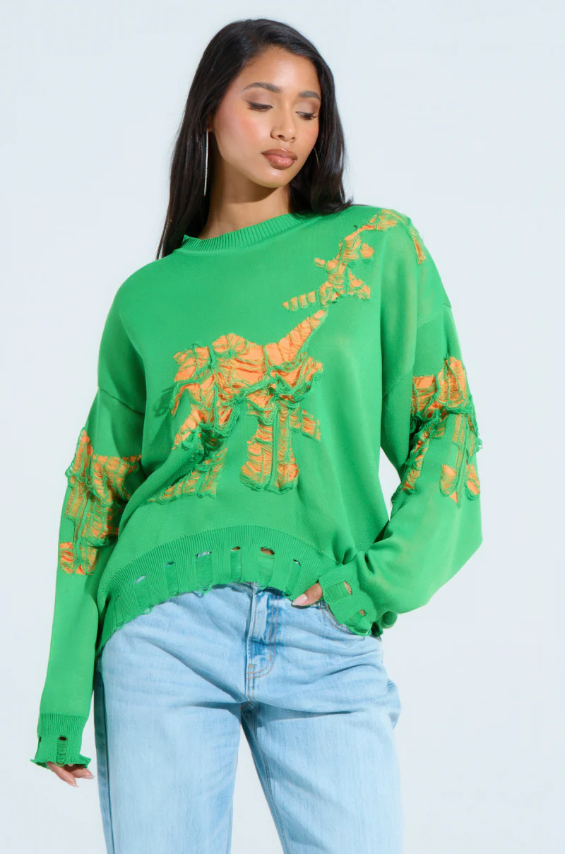 WHERE ARE YOU DISTRESSED SWEATER - Image 2