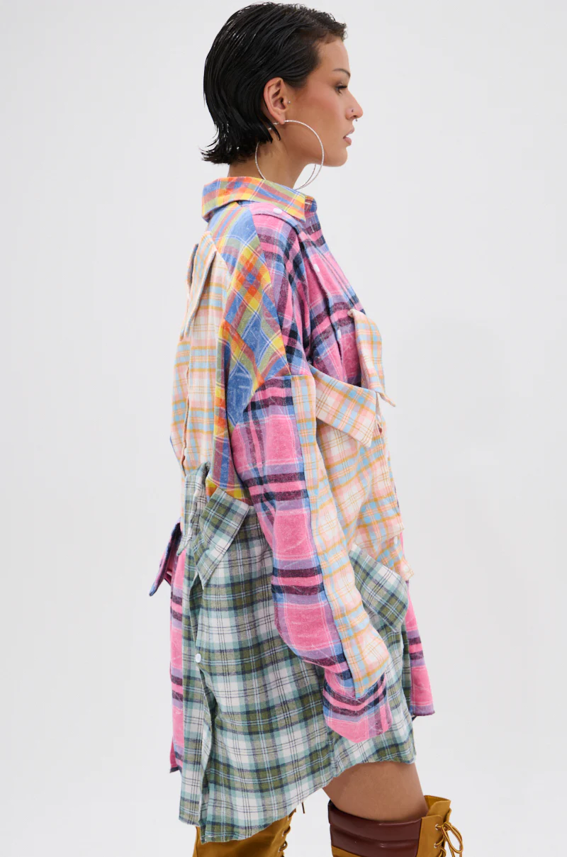 WILD CHILD PLAID SHIRT DRESS - Image 3