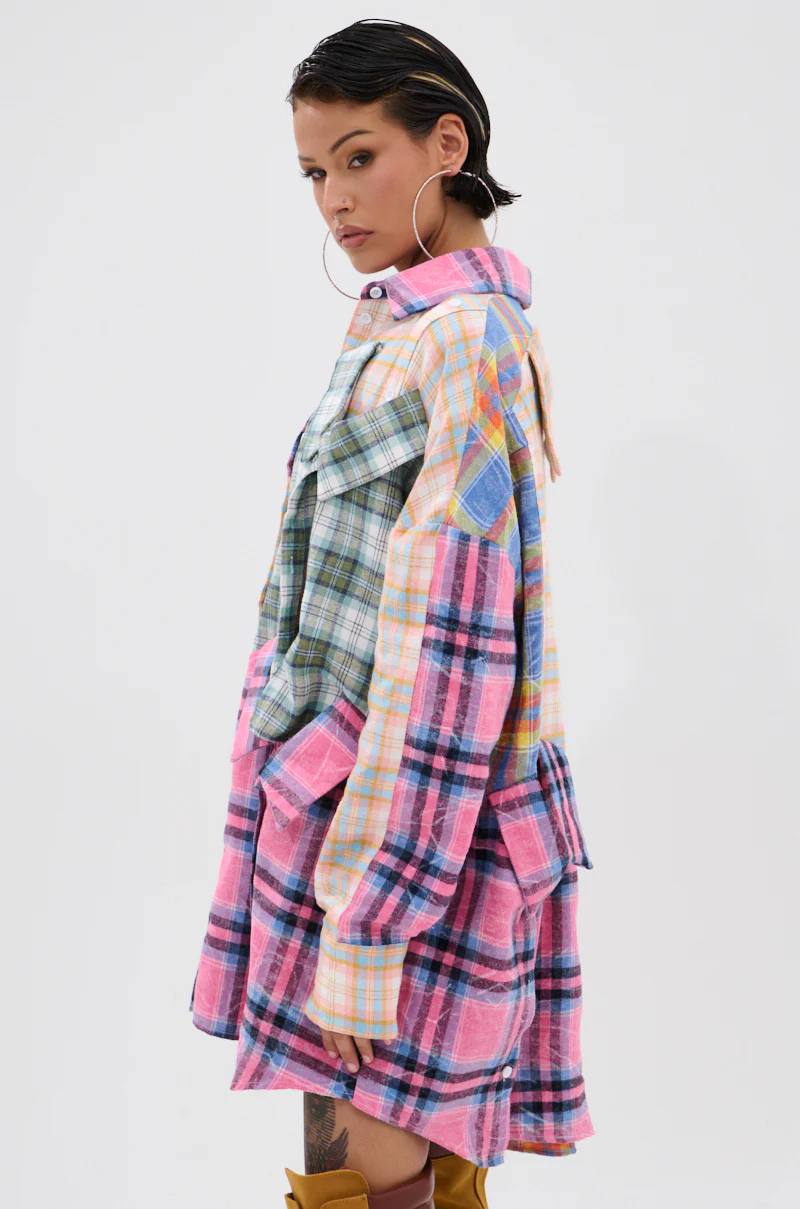 WILD CHILD PLAID SHIRT DRESS - Image 4