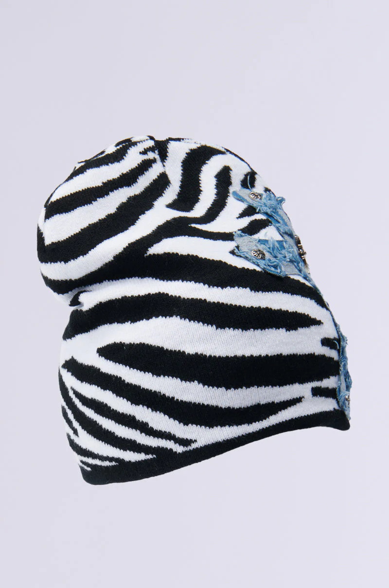 WILD ONES ZEBRA PATCH BEANIE - Image 5