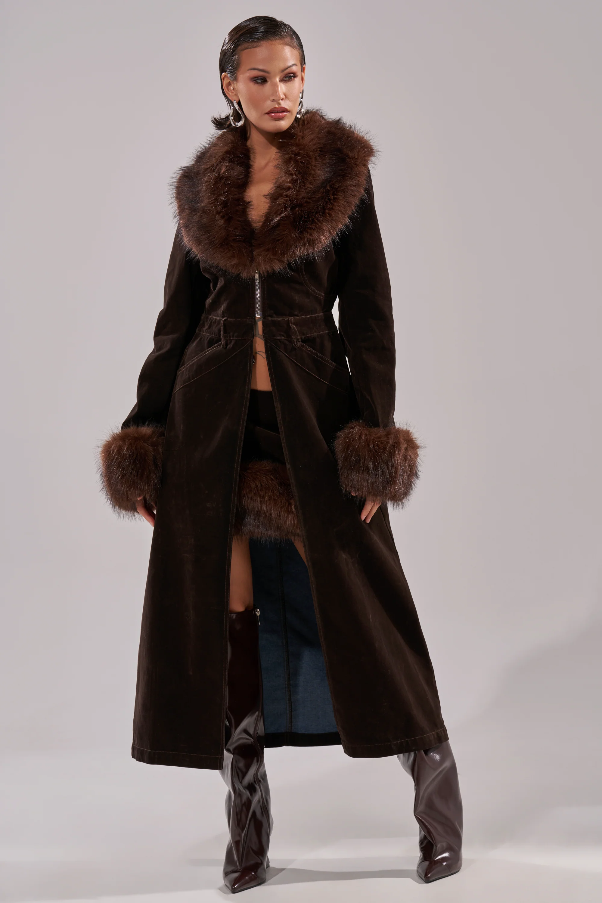 WILD SIDE VELVET DENIM TRENCH - Image 2