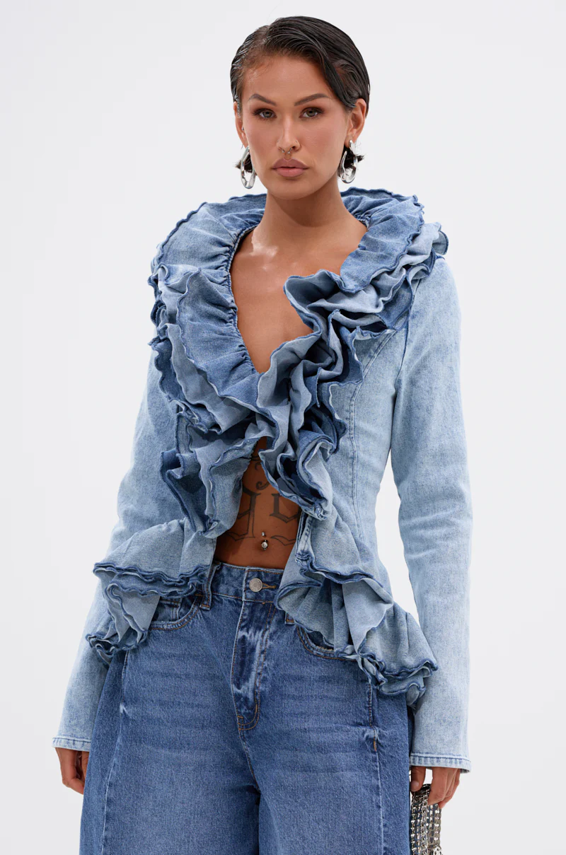WILD WEST RUFFLE DETAIL BLOUSE